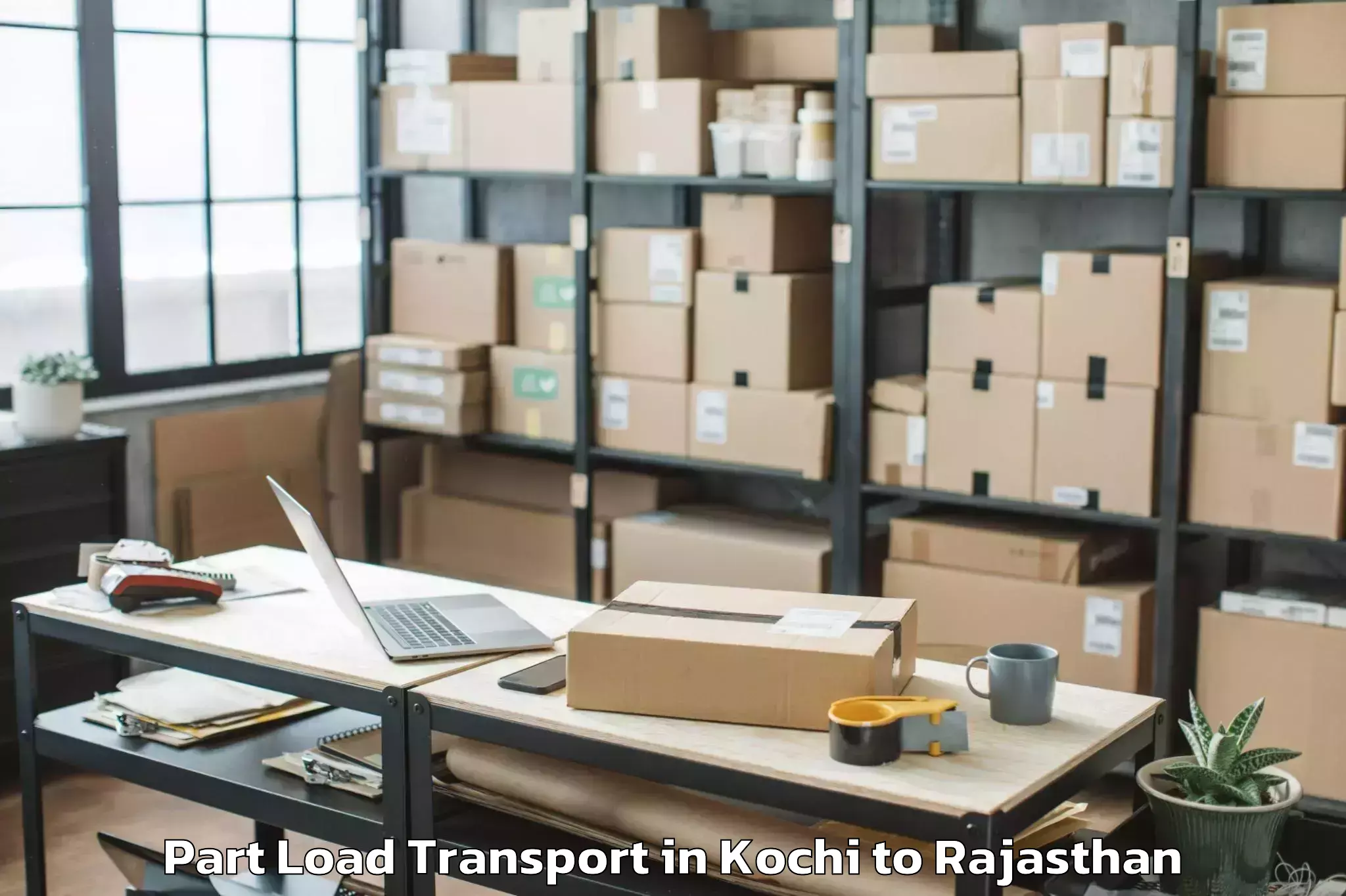 Book Kochi to Sikar Part Load Transport Online